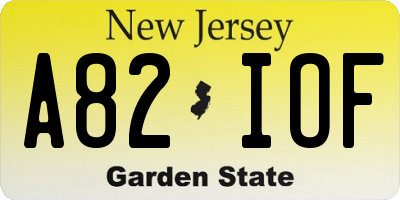 NJ license plate A82IOF