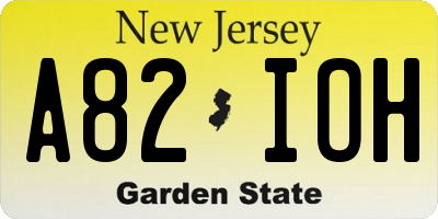 NJ license plate A82IOH