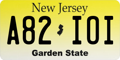NJ license plate A82IOI