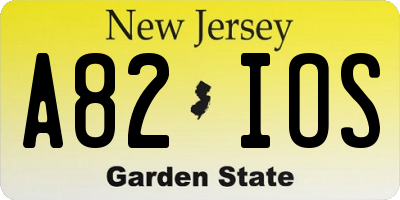 NJ license plate A82IOS