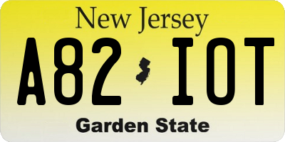 NJ license plate A82IOT