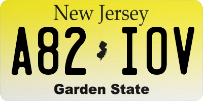 NJ license plate A82IOV