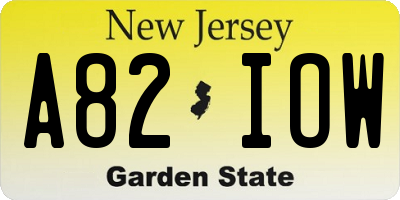 NJ license plate A82IOW