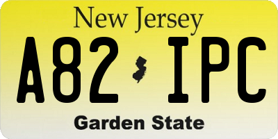 NJ license plate A82IPC