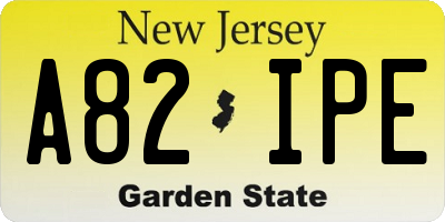 NJ license plate A82IPE
