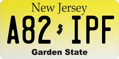 NJ license plate A82IPF
