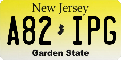 NJ license plate A82IPG