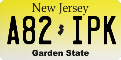 NJ license plate A82IPK