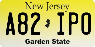 NJ license plate A82IPO