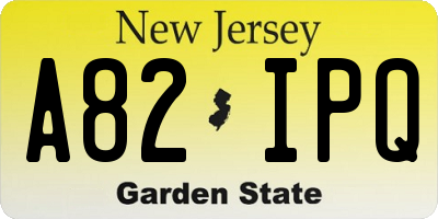 NJ license plate A82IPQ