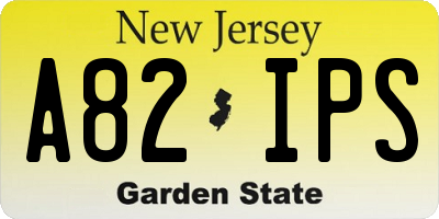 NJ license plate A82IPS