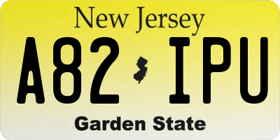 NJ license plate A82IPU