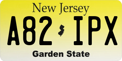 NJ license plate A82IPX