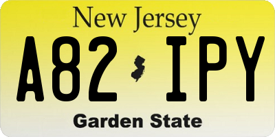 NJ license plate A82IPY