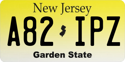 NJ license plate A82IPZ