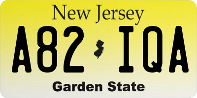 NJ license plate A82IQA