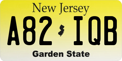 NJ license plate A82IQB