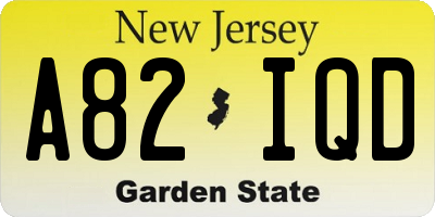 NJ license plate A82IQD