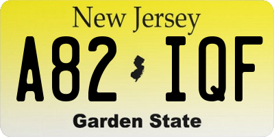 NJ license plate A82IQF