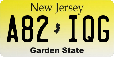 NJ license plate A82IQG
