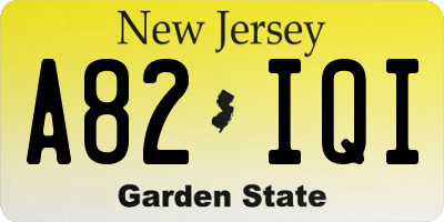 NJ license plate A82IQI