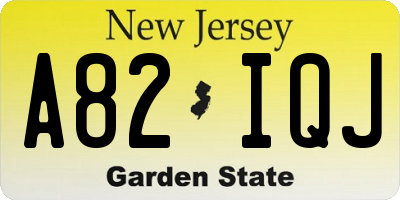 NJ license plate A82IQJ