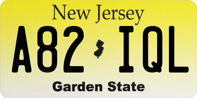 NJ license plate A82IQL