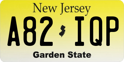 NJ license plate A82IQP