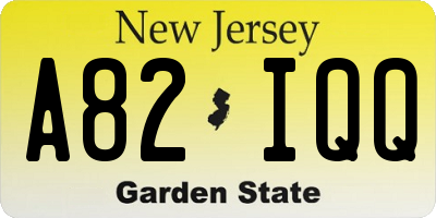 NJ license plate A82IQQ