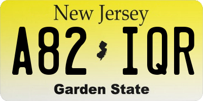 NJ license plate A82IQR