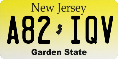 NJ license plate A82IQV