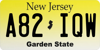 NJ license plate A82IQW