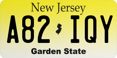 NJ license plate A82IQY
