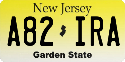 NJ license plate A82IRA