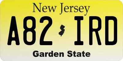 NJ license plate A82IRD