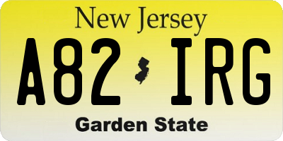 NJ license plate A82IRG