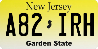 NJ license plate A82IRH