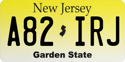 NJ license plate A82IRJ