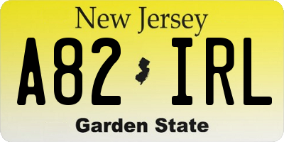 NJ license plate A82IRL