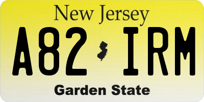 NJ license plate A82IRM