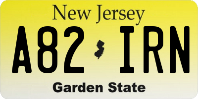 NJ license plate A82IRN