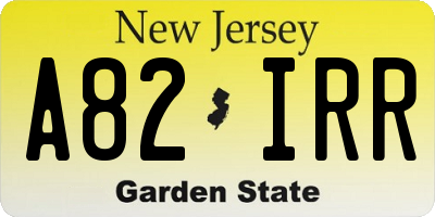 NJ license plate A82IRR