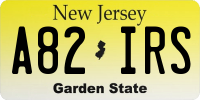 NJ license plate A82IRS
