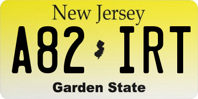 NJ license plate A82IRT