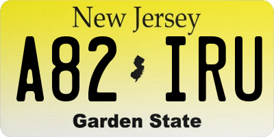 NJ license plate A82IRU