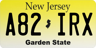 NJ license plate A82IRX