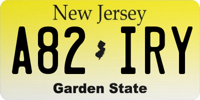 NJ license plate A82IRY
