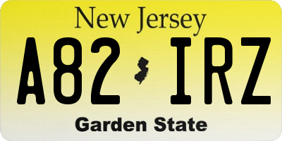 NJ license plate A82IRZ