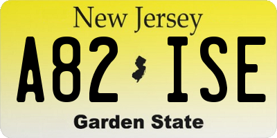 NJ license plate A82ISE