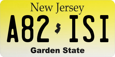 NJ license plate A82ISI